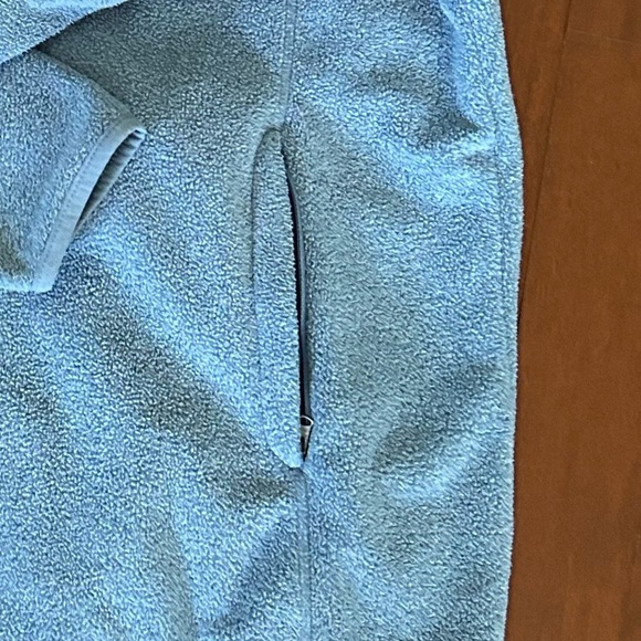 Amazon essentials fleece jacket quarterzip size L blue zipper pockets like new - Picture 6 of 7